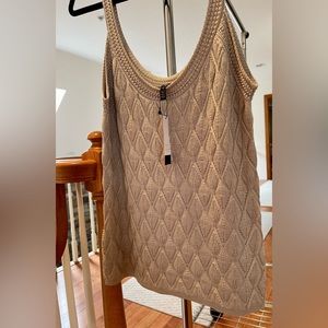 White House Black Market Knit Tank Size M. Color is Light Sand. New With Tags!